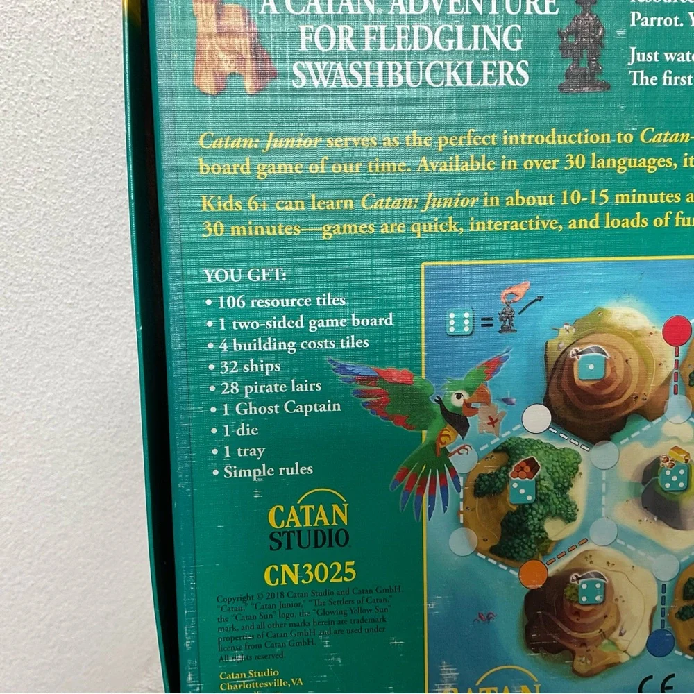 Catan Junior Klaus Teuber Complete Board Game 2018 Fledging Swashbucklers 6+
